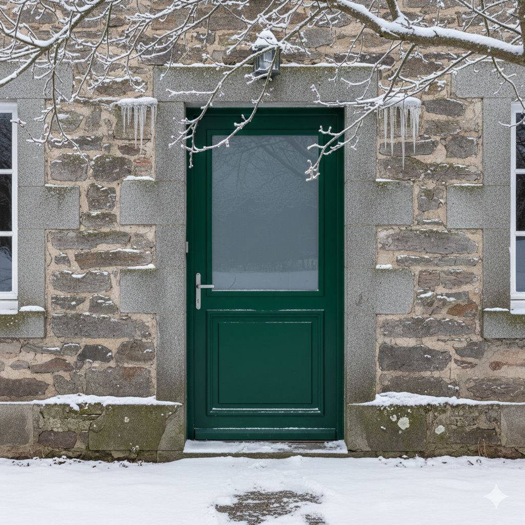 Porte d'entrée 5 points dans un corps de ferme